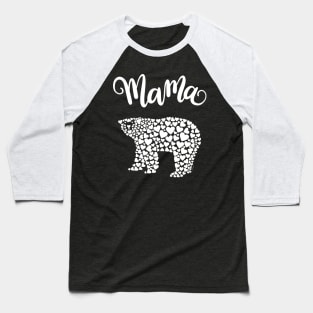 Mama Bear Mom Love Mother Mum Mommy Hearts Baseball T-Shirt